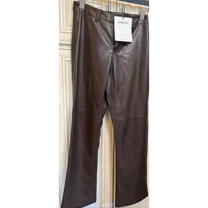 Jakke Women's High Rise Faux Leather Cindy Trousers Chocolate Small NWT